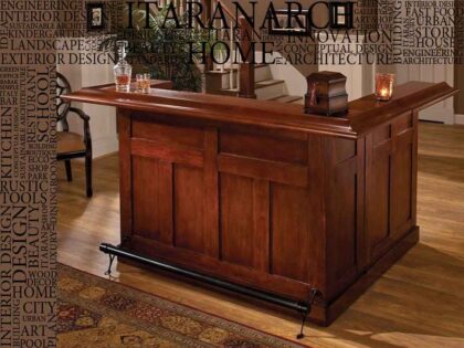 Home Bar Design - Classic L Shaped Home Bar Wooden Design